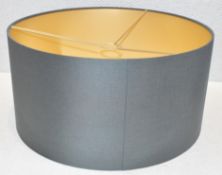1 x PORADA Luxury ⌀50cm Drum Lamp Shade in Charcoal and Grey - Ref: 7595080/HBK516/WH2-HC01 -