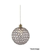 1 x Bellis II Pendant In An Antique Brass Finish With Clear Acrylic Buttons - Original Retail £