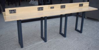 1 x Bespoke Multi User 8.5ft Wooden Bench with Charging Sockets for Phones or Laptops - Ideal for