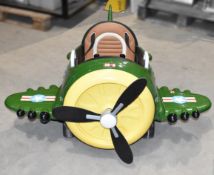 1 x RICCO Kids Electric Ride-on Toy Airplane Featuring 360° Rotation and Joystick - Colour: