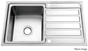 2 x Stainless Steel Kitchen Sinks - Unused Boxed Stock - Dimensions: W80 x D51cm - Ref: K615 WH2 -