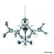 1 x DNA Led Pendant 15 Light In A Polished Chrome Finish With Opal White Half-Dome Shades - Original