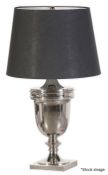 1 x COACH HOUSE Luxury ‘Trophy’ Table Lamp Base with a Silver Finish – Ex-Display Item - Ref: