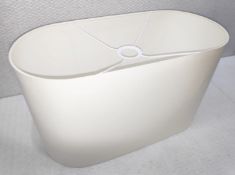 1 x COLUNEX 'Chevron' Oval Lamp Shade in Cream - Ex-Display - Ref: 6194321 - CL897 - Location: