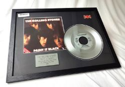 1 x Framed THE ROLLING STONES Silver 7 Inch Vinyl Record - PAINT IT BLACK - Mounted and Presented in