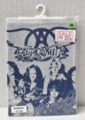 1 x AEROSMITH Pump 1989 Tour Logo Short Sleeve Men's T-shirt by Gildan - Size: Medium - Colour: Grey