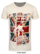 1 x SEX PISTOLS Official Merchandise 100 Club Logo Short Sleeve Men's T-Shirt by Bravado and Rock