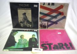 4 x Vinyl 7 Inch Singles - THE JAM - Includes Funural Pyre, Start, A Bomb in Wardour Street