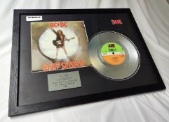 1 x Framed ACDC Silver 7 Inch Vinyl Record - HEAT SEEKER - Mounted and Framed