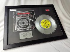 1 x Framed THE CLASH Silver 7 Inch Vinyl Record - THIS IS RADIO CLASH - Mounted and Framed