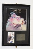 1 x Authentic THE WHO Pete Townsend Autograph With COA