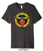 1 x BON JOVI You Give Love a Bad Name Logo Short Sleeve Men's T-Shirt by Gildan - Size: Extra