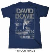1 x DAVID BOWIE Isolar Tour 1976 Logo Short Sleeve Men's T-shirt by Fruit of the Loom - Size: