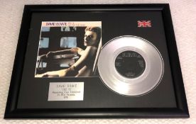 1 x Framed DAVID BOWIE Silver 7 Inch Vinyl Record - TVC15 WE ARE THE DEAD - Mounted and Framed
