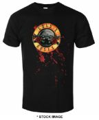 1 x GUNS N' ROSES Official Merchandise Bullet Logo Short Sleeve Men's T-Shirt by Bravado and Rock