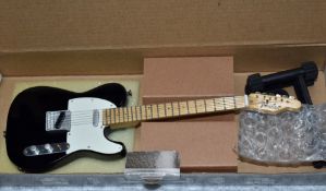 1 x Miniature Hand Made Guitar - Fender Telecaster in Black - New & Unused - RRP £35