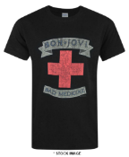 1 x BON JOVI Bad Medicine Logo Short Sleeve Men's T-Shirt by Gildan - Size: Extra Large - Colour: