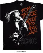 1 x ACDC Official Merchandise For Those About To Rock Logo Short Sleeve Men's T-Shirt by Liquid Blue