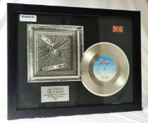 1 x Framed SEX PISTOLS Silver 7 Inch Vinyl Record - PRETTY VACANT - Mounted and Framed