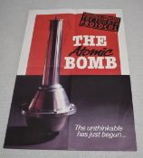 1 x Original VINTAGE MOVIE POSTER From the Film THE ATOMIC BOMB - Size: 76 x 50 cms