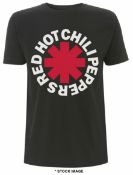 1 x RED HOT CHILLI PEPPERS Classic Asterisk Band Logo Short Sleeve Men's T-Shirt by Gildan - Size: