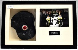 1 x Signed Autographed Lucky Strike Hat JACQUES VILLENUEVE & OLIVER PANIS - Includes COA