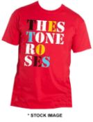 1 x THE STONE ROSES Multicolour Logo Short Sleeve Men's T-Shirt by Gildan - Size: XXL - Colour: