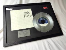 1 x Framed PINK FLOYD Silver 7 Inch Vinyl Record - THE WALL - Mounted and Framed