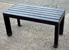 6 x Commercial Restaurant Seating Benches with Wooden Slatted Top, Steel Base and Anti Theft Floor