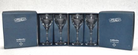 4 x Halo Sabichi Bohemia Lead Crystal Wine Glasses - Includes Two Original Boxes - Ref: K554 Cage1 -