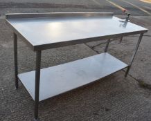 1 x Stainless Steel Prep Table with Can Opener - Dimensions: H93 x W180 x D70 cms - Ref: SCH101