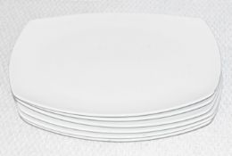 6 x BAUSCHER Premium Curved Rectangular Restaurant Plates - Dimensions: W31 x D23 x H2cm - Made in