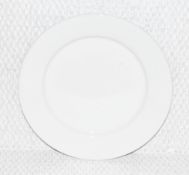12 x SUPERWHITE Vitrified Porcelain Commercial Grade Round Winged Plates - 23cm Diameter - Unused
