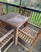 1 x Wooden Table With 4 Chairs - Outdoor /Indoor Use - Ref: OD108/63 - CL977 - Location: