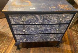 1 x Light Blue Shabby Chic Chest Of Drawers - (HxWxD) 900 X 850 X 470mm - Ref: PA027/26 - CL977 -