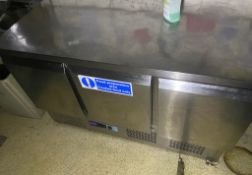 1 x PRODIS 3 Door Undercounter Stainless Fridge In Working Order - (HxWxD) 880 X 1370 X 700mm - Ref: