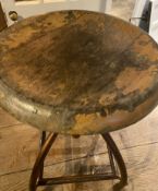 1 x Shabby Chic Table With Industrial Sewing Machine As A Base Wth Wooden Top And 4 Height
