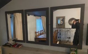 3 x Faux Leather Mirrors - (HxWxD) 600X800mm Each - Ref: PA039/38 - CL977 - Location: Maidenhead