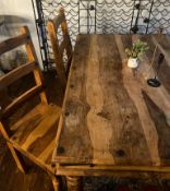 1 x Solid Oak Farmhouse Style Breakfast Table With 4 Chairs - (HxWxD) Table: 800 X 1350 X 950mm