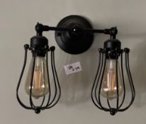 2 x Twin Early Victorian Style Wall Lights In Black - Ref: PA079/104 - CL977 - Location: