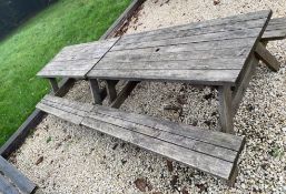 2 x Outdoor Wooden Picnic/Pub Garden Benches - Ref: OD47/66 - CL977 - Location: Maidenhead
