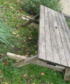 1 x Outdoor Wooden Picnic/Pub Garden Bench - Missing One Seat As Pictured - Ref: OD42/74 - CL977 -