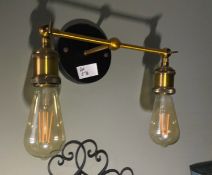 1 x Early Victorian Style Wall Light In Brass , Working - Ref: PA076/101 - CL977 - Location: