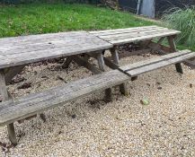 2 x Outdoor Wooden Picnic/Pub Garden Benches - Ref: OD46/65 - CL977 - Location: Maidenhead