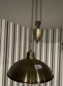 1 x Single Pewter Pendant Light With Adjustable Height By Pulley, Working - Ref: PA078/103 - CL977 -