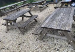 2 x Outdoor Wooden Picnic/Pub Garden Benches - Ref: OD37/68 - CL977 - Location: Maidenhead