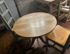 1 x Round Heavy Wooden Table With 2 Chairs - (HxWxD) Table: 750 X 900mm Chairs: 1000 X 600 X 600mm -