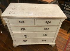 1 x Cream Shabby Chic Chest Of Drawers - (HxWxD) 800 X 850 X 470mm - Ref: PA028/27 - CL977 -