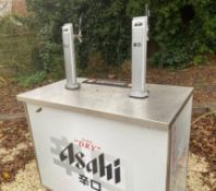 1 x Freestanding Double Beer Pump Bar with Self Contained Cornelius Chiller and Asahi Branding