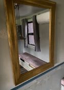 1 x Pair Of Gold Framed Wall Hung Mirrors - Ref: PA080/105 - CL977 - Location: Maidenhead